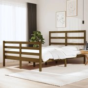 vidaXL Bedframe massief grenenhout honingbruin 135x190 cm 4FT6 Double