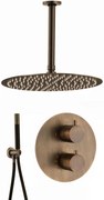 Saniclear Antique Pro inbouw regendouche rond met 20cm hoofddouche en plafondarm verouderd messing