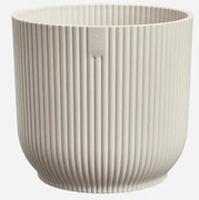 Elho Vibes Fold Rond 18 cm - Linnen Wit - Elegante Witte Plantenpot voor Binnen