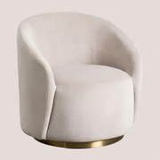 Fluweel- Fauteuil Sidoni Bruin - Tarwe - Sklum