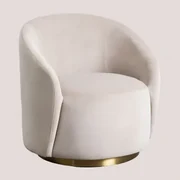 Sidoni Fauteuil In Fluweel Bruin - Tarwe - Sklum