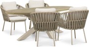 Tuinset 4 personen 200 cm Rope Zand/Beige Coco Elara/Brookline