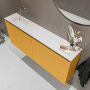 Mondiaz Ture 120cm toiletmeubel ocher met wastafel talc links geen kraangat