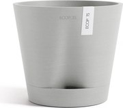 Ecopots bloempot Venice 2 20- Rond - White Grey - Diameter 20,1 x H17,7 cm