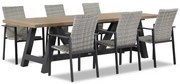 Tuinset 6 personen 260 cm Wicker Grijs Lifestyle Garden Furniture Upton/Trente