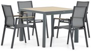 Tuinset 4 personen 100 cm Aluminium/textileen Grijs Lifestyle Garden Furniture Fiora/Borello