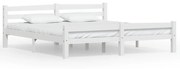 vidaXL Bedframe massief grenenhout wit 180x200 cm