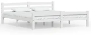 vidaXL Bedframe massief grenenhout wit 180x200 cm