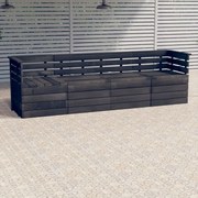 vidaXL Tuinbank 4-zits pallet massief grenenhout donkergrijs