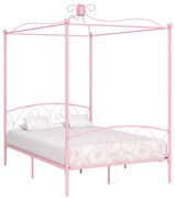 vidaXL Hemelbedframe metaal roze 140x200 cm