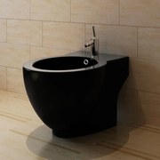 vidaXL Ronde staande keramieken bidet (zwart)