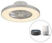 LED Smart Plafondventilator met lamp zilver met ster effect dimbaar - Climo Modern rond Binnenverlichting Lamp