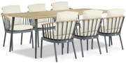 Tuinset 6 personen 240 cm Aluminium/Teak Grijs Apple Bee Condor/Montana