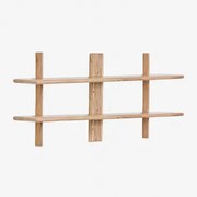 Erisu Wandrek ↔︎120 Cm Van Acaciahout Rustiek Acaciabruin & 2 Schappen - Sklum