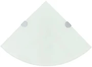 vidaXL Hoekschap met chromen dragers 25x25 cm glas wit