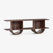 Tv-meubel 150x35 Cm In Flin-hout Donker Handvat Hout - Sklum