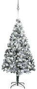 vidaXL Kunstkerstboom met LED's en kerstballen 180 cm PVC groen