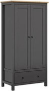 Kledingkast Sordoro 119, Grafiet, Artisan eiken, 203x101x57cm, 92 kg, Kledingkast deuren: Met scharnieren, Aantal planken: 1, Aantal planken: 1