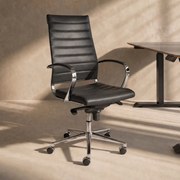 Design Bureaustoel Van Zwart PU-leder