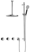 Hotbath Cobber IBS70 inbouwdouche met ronde handdouche, 30cm plafondbuis, 30cm hoofddouche en glijstang chroom