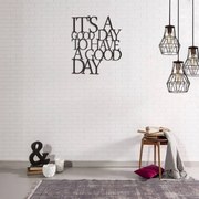 Homemania Wanddecoratie Words 61x70 cm staal zwart