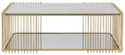 Kare Design Wire Double Rechthoekige Salontafel Goud Met Glasplaat - 119.5 X 60cm.