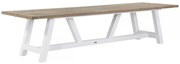 Dining Tuintafel rechthoekig 330 x 100 cm Aluminium/teak Wit Florence