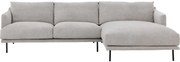 Goossens Bank Luxor Stof groen, stof, 2,5-zits, modern design met chaise longue rechts