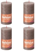 Bolsius Stompkaarsen Shine 4 st rustiek 130x68 mm rustiek taupe