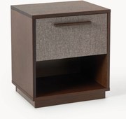 Houten nachtkastje Wisp met gestoffeerde voorkant