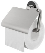 Tiger Cooper Toiletrolhouder - met klep - geborsteld RVS/zwart 800224