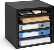 VEVOR Brievenbak met 5 vakken en verstelbare planken, houten documentenbak, dossierhouder voor kantoor, thuis of in de klas, opbergbak voor dossiers, documenten en papier, zwart