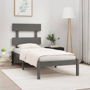 vidaXL Bedframe massief hout grijs 75x190 cm 2FT6 Small Single