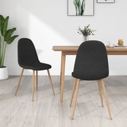 vidaXL Eetkamerstoelen 2 st stof zwart