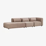Fogler 3-delige Modulaire Hoekbank Met Chaise Longue Links Corduroy Kameelbruin - Sklum