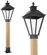 Buitenlamp zwart Square XL WOOD Sokkel tuinverlichting