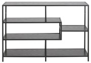 Open Boekenkast Staal Met Zwart Essen - 114x35x78cm.