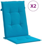 vidaXL Tuinstoelkussens 2 st 120x50x3 cm blauw