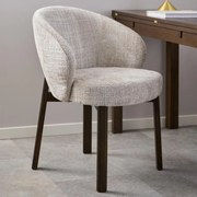 Luxe Eetkamerstoel Beige Met Hout