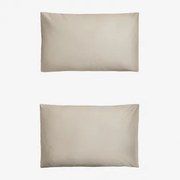 Set Van 2 Sampras Satijnen Kussenslopen Met Een Draaddichtheid Van 300 Naakt Beige & 50 X 75 Cm - Sklum