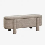 Cleo Gestoffeerde Opbergpoef Stof Grijs – Taupe - Sklum