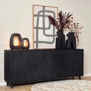 Starfurn Omaha Black Industrieel Dressoir Mangohout 220 Cm - 220x45x90cm.