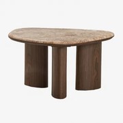 Dayana Bijzettafel 75x60 Cm Van Mdf En Marmer Bruin Marmer Emperador - Sklum