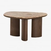 Dayana Mdf En Marmeren Bijzettafel Bruin Marmer - Sklum