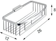 Novellini Korf H8xB26xD12cm rechthoek Metaal Chroom R90CESTE0F