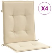 vidaXL Tuinstoelkussens 4 st 100x50x3 cm beige