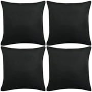 vidaXL Kussenslopen 4 stuks linnen-uitstraling zwart 40x40 cm