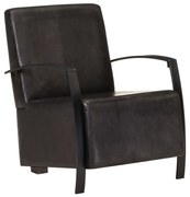 vidaXL Fauteuil echt leer zwart