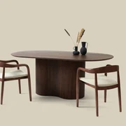 Eettafel Walnoot Met Ribbel Poot 200 Cm - 200 X 100cm.