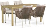 Tuinset 5 personen 160 cm Aluminium/Rope Taupe De Laan Projects